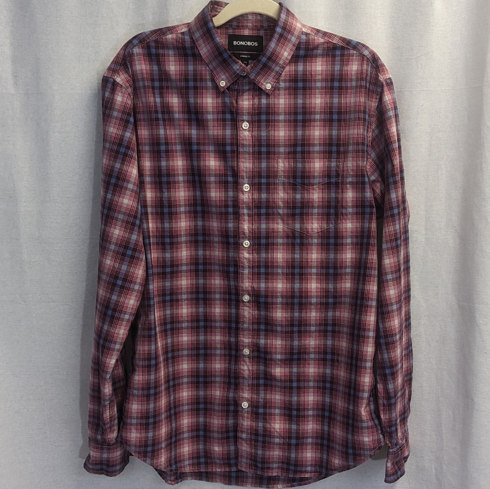 Bonobos Men's Size Large Plaid Button Down